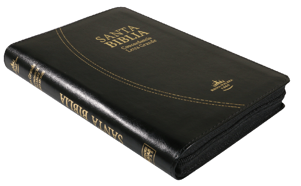 Biblia Reina Valera 1960 Letra Grande Cierre PJR Concordancia indice Canto dorado Tapa Pu Negro