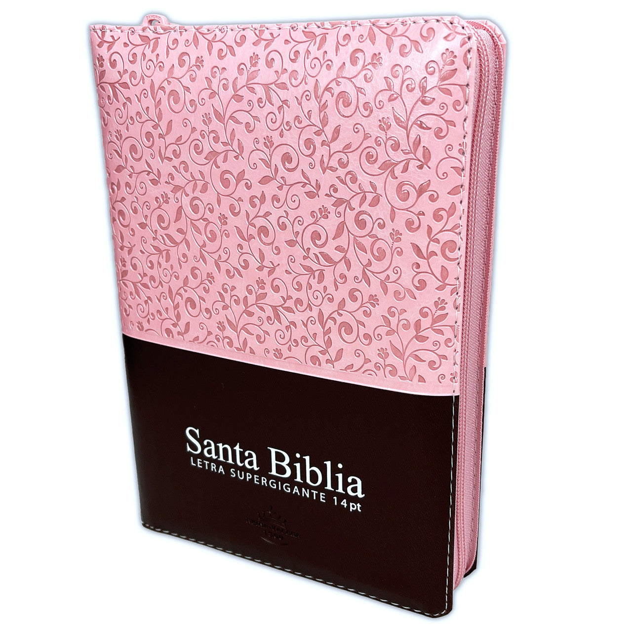 Biblia Reina Valera 1960 Letra grande 14 puntos Concordancia Cierre Indice PJR tapa Pu Rosa Marrón