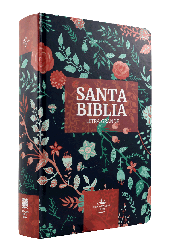 Biblia Reina Valera 1960 Concordancia Letra Grande Tapa Dura Azul Flores