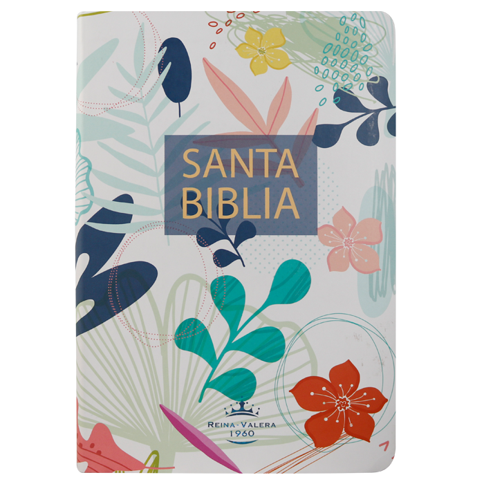 Biblia Reina Valera 1960 Letra Grande Tapa Semiflexible Flor