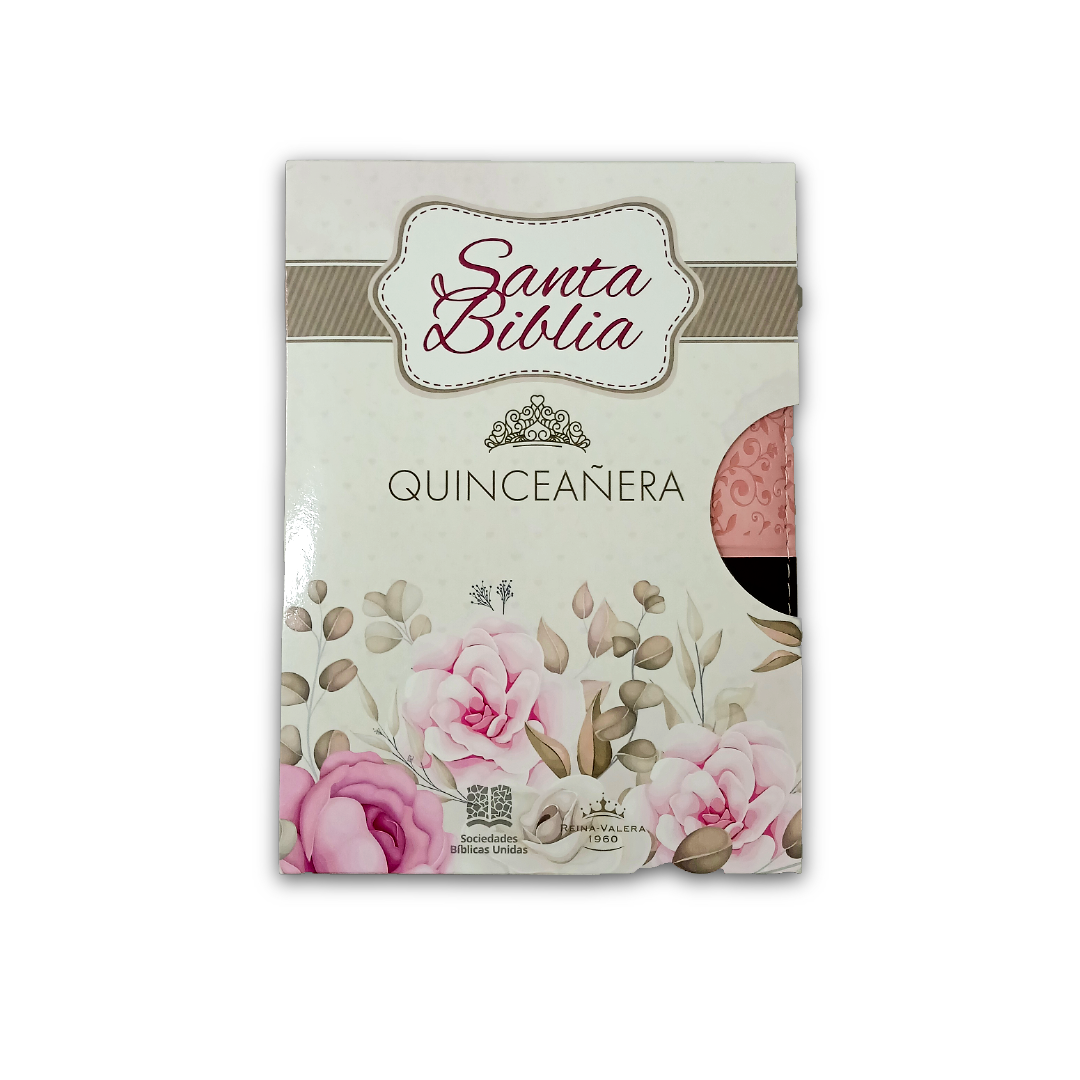 Biblia RVR 1960 Rosa/Marrón Quinceañera Tapa PU con Cierre, Índice, L 11pts