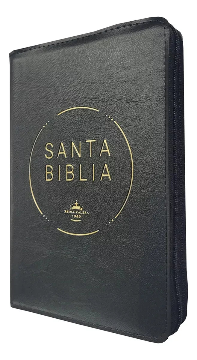 Biblia Reina Valera 1960 Letra Grande Concordancia PJR Cierre Vinil Negro