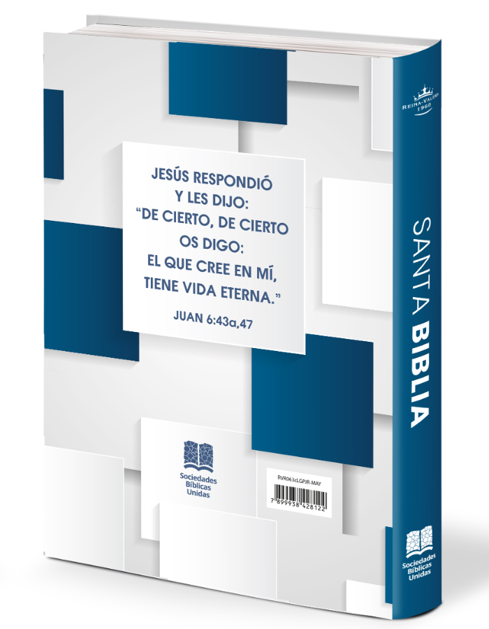 Biblia Reina Valera 1960 Letra Grande Concordancia PJR Mayúscula Tapa Dura Azul