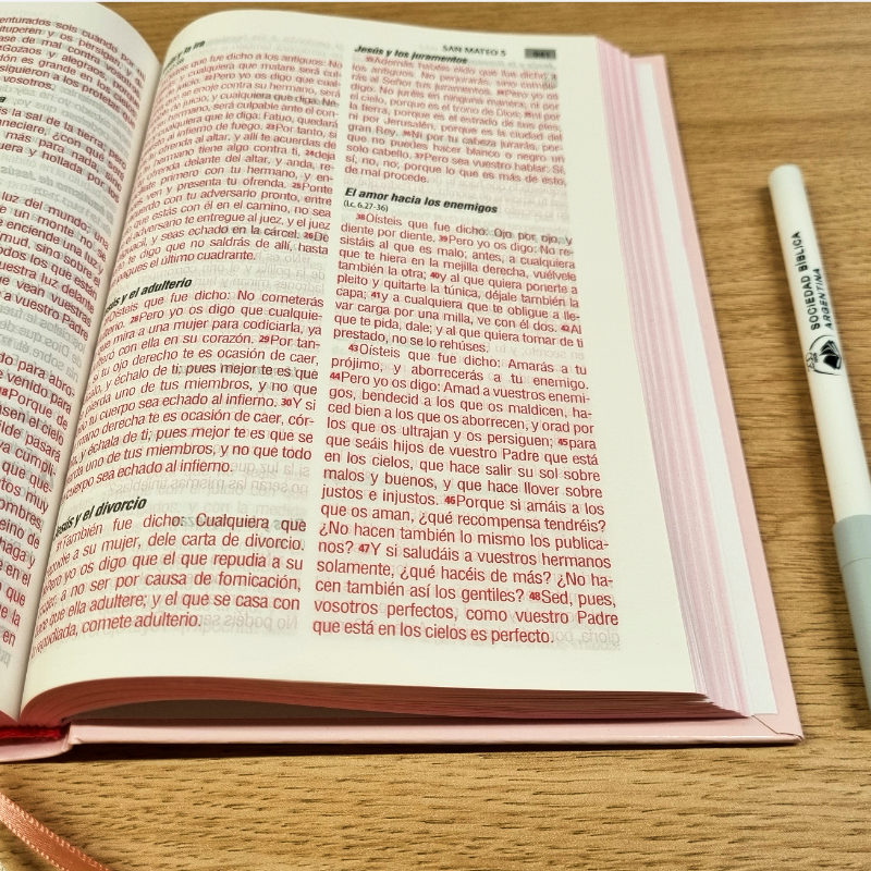 Biblia Reina Valera 1960 – Tapa Dura Rosado, Concordancia, 14 x 20 cm, Letra 12 Puntos