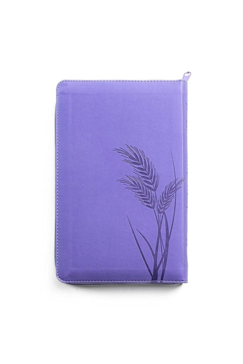 Biblia Reina Valera 1960 de Promesas · Tamaño manual · Edición lavanda · Imitación piel con cierre