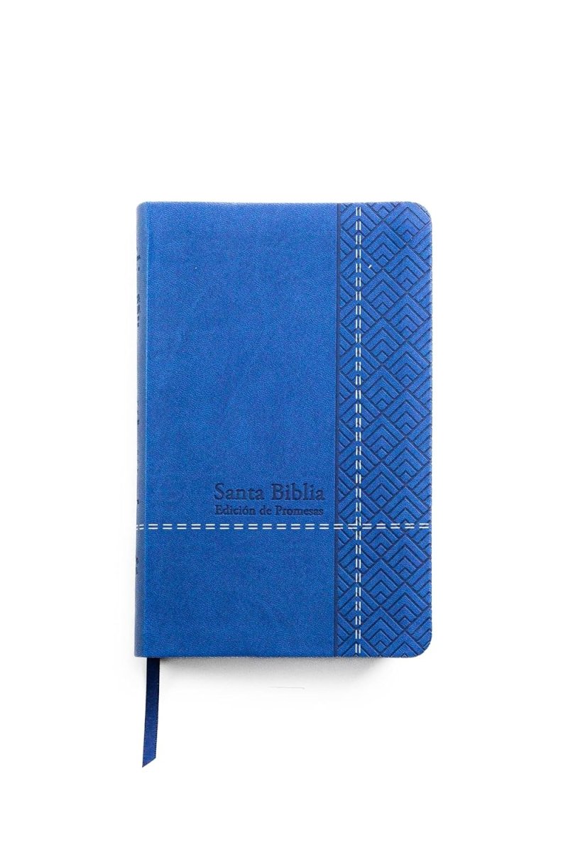 Biblia Reina Valera 1960 de Promesas · Tamaño manual · Imitación piel azul