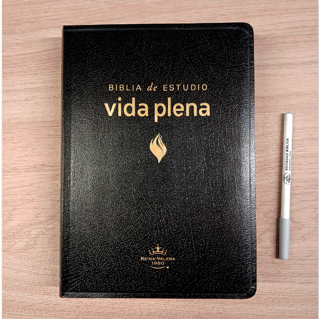 Biblia De Estudio Vida Plena Piel Reina Valera 1960