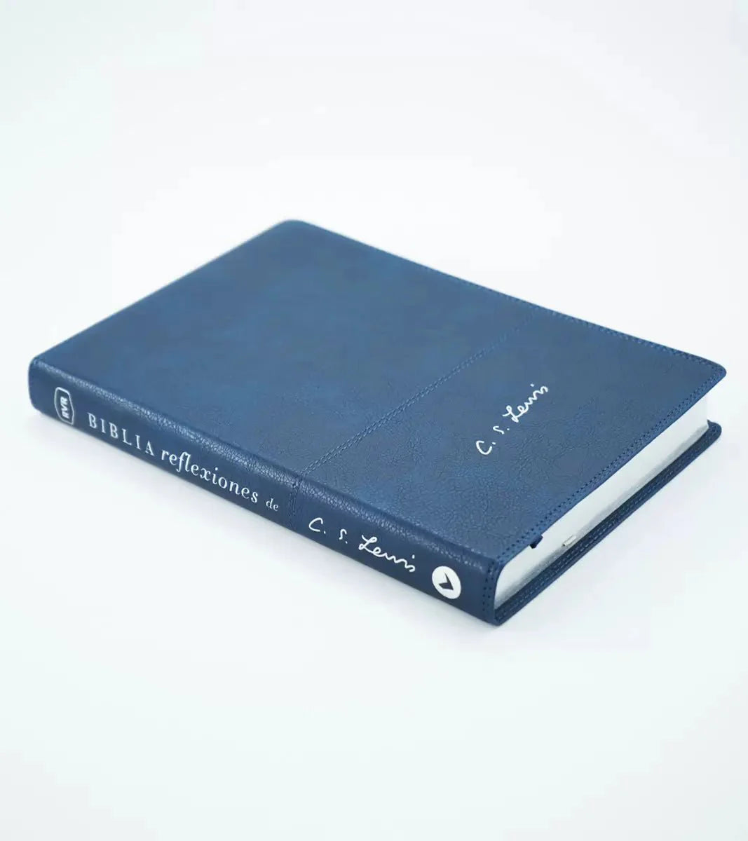 Biblia de Estudio Reina Valera 1960 Biblia Reflexiones De C. S. Lewis  Interior A Dos Colores Azul Marino