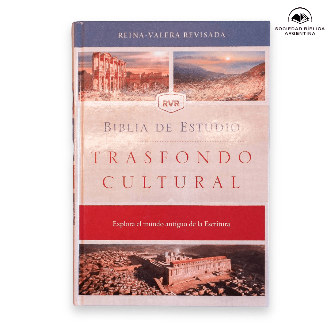 Biblia Reina-Valera 1960 De Estudio Trasfondo Cultural, Palabras De Jesús En Rojo, Letra 8 Pt, 19×26, Ilustrada, Tapa Dura