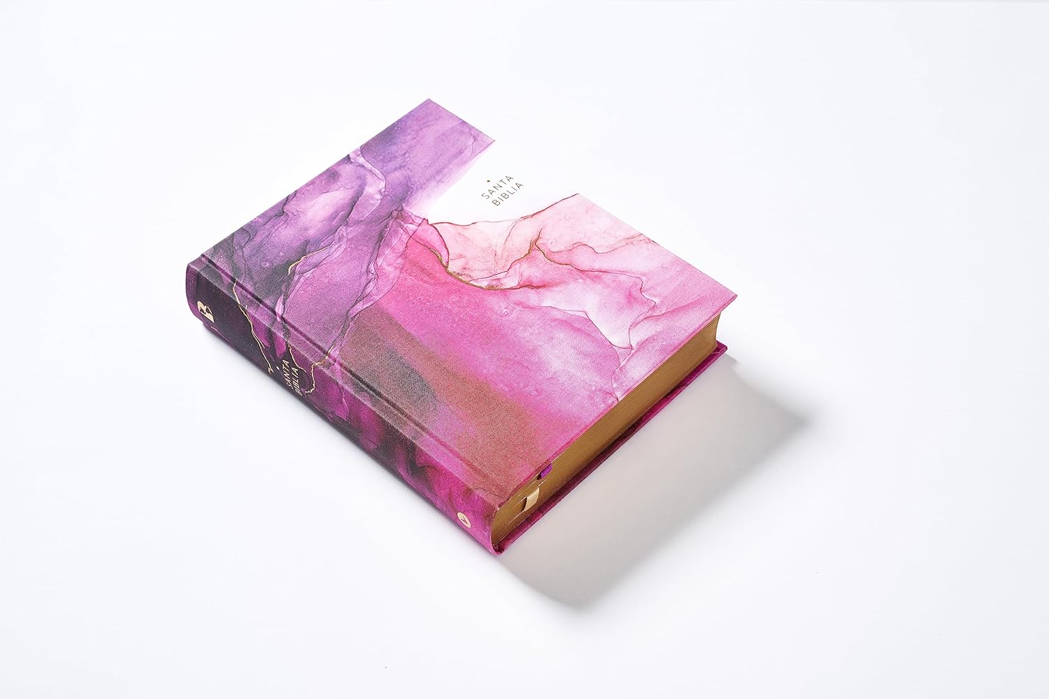 Nbla, Santa Biblia, Edición Artística Ilustrada, Tapa Dura/Tela, Rosado, Palabras De Jesús En Rojo