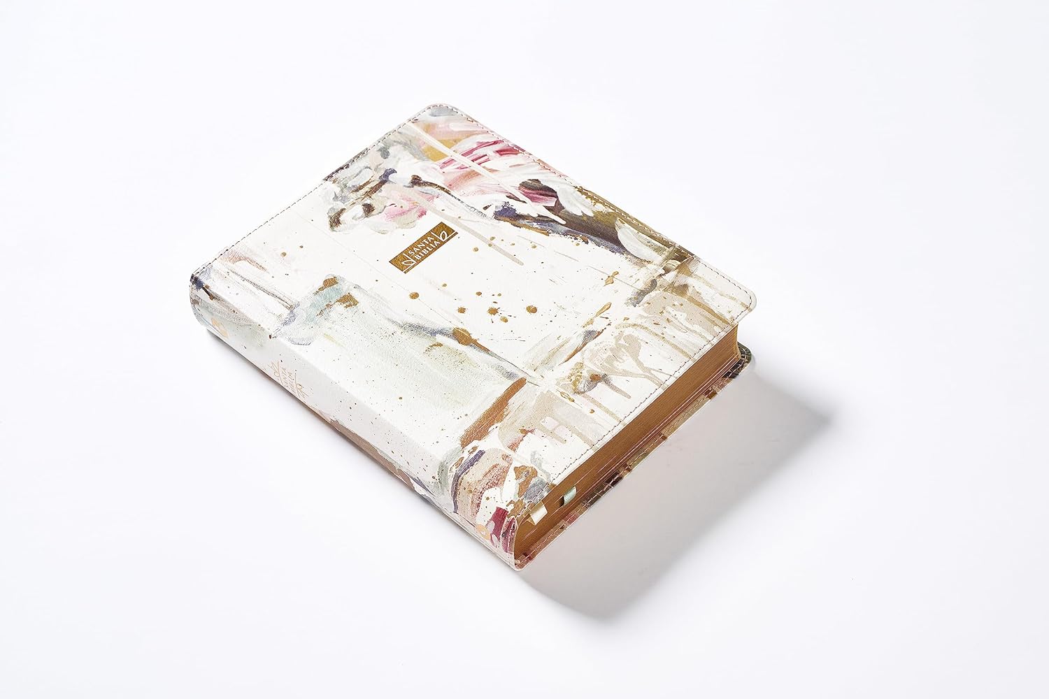 Nbla, Santa Biblia, Edición Artística Ilustrada, Leathersoft, Multicolor/Crema, Palabras De Jesús En Rojo