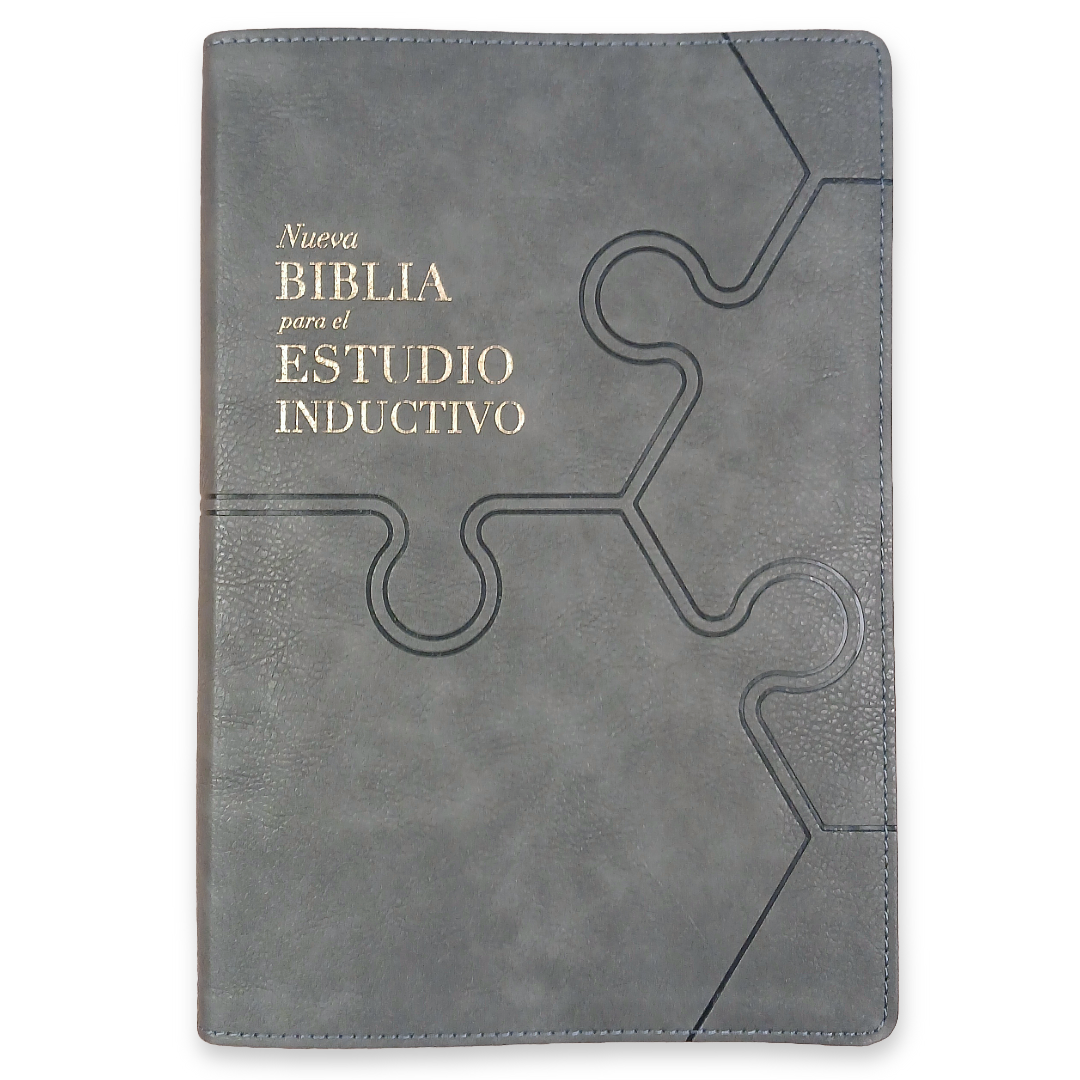 Biblia Nueva Biblia De Las Américas (NBLA) Para El Estudio Inductivo, 18×25, Tapa PU, Comfort Print, Gris