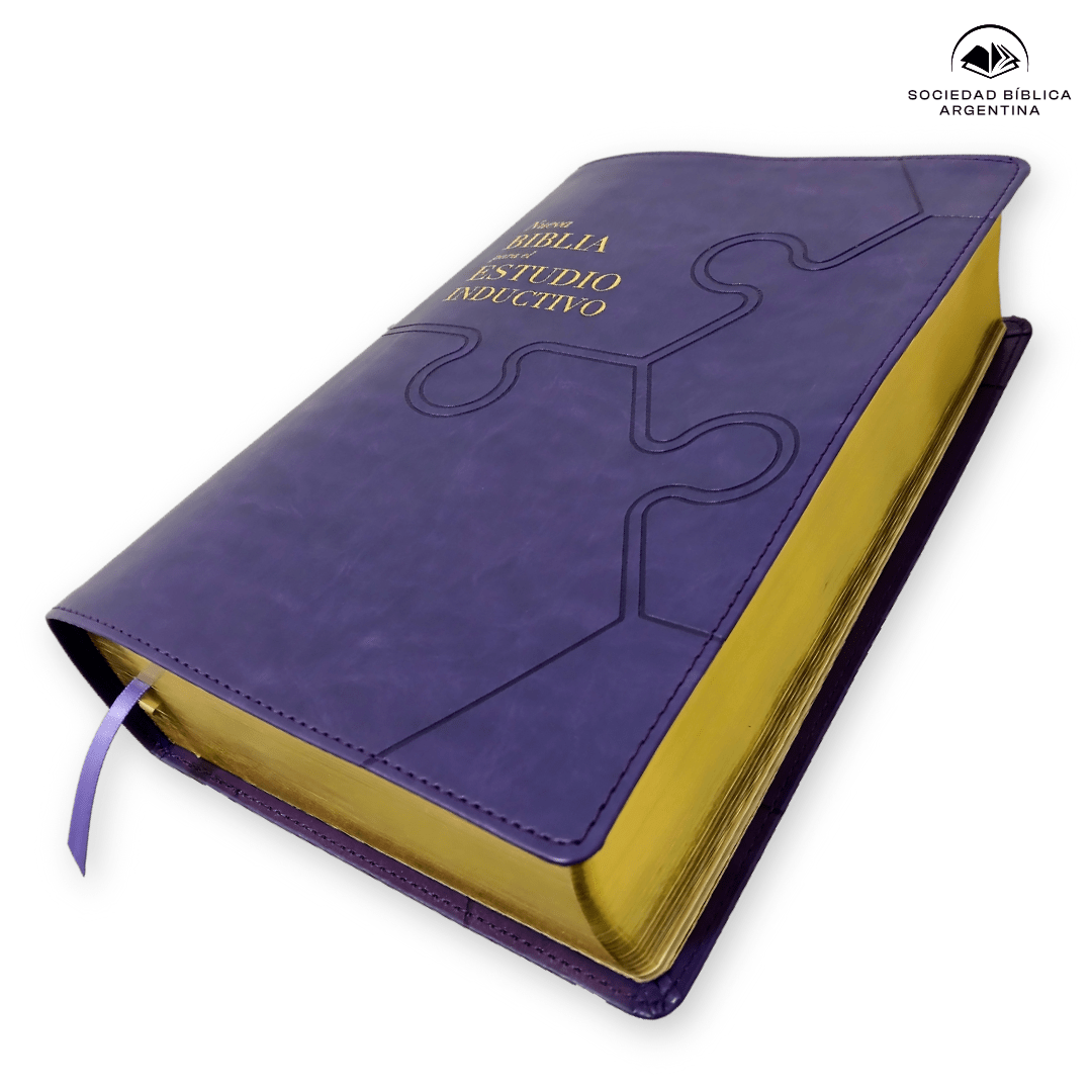 Biblia Nueva Biblia De Las Américas (NBLA) Para El Estudio Inductivo, 18×25, Tapa PU, Comfort Print, Morado