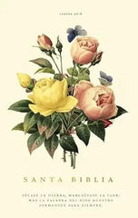 Biblia Reina-Valera 1960, Palabras De Jesús En Rojo, Letra 10 Pt, 14×22, Tapa Dura, Floral
