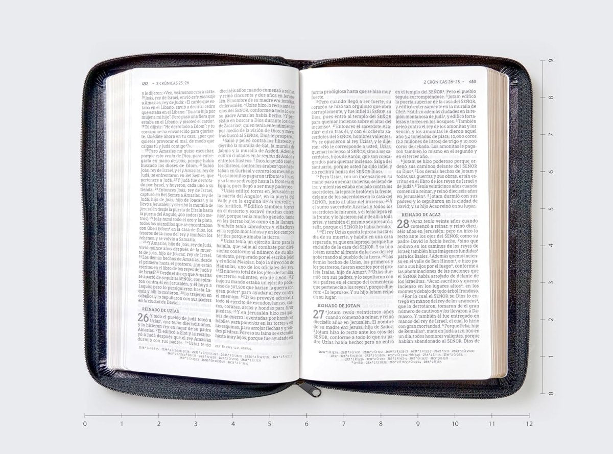 Biblia Nueva Biblia De Las Américas (NBLA) Ultrafina, Palabras De Jesús En Rojo, Letra 10 Pt, 15×24, Tapa PU, Negro, Con Cierre
