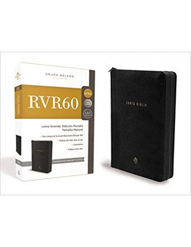 Biblia Reina-Valera 1960, Palabras De Jesús En Rojo, Letra 10 Pt, 15×24, Negro, Con Cierre