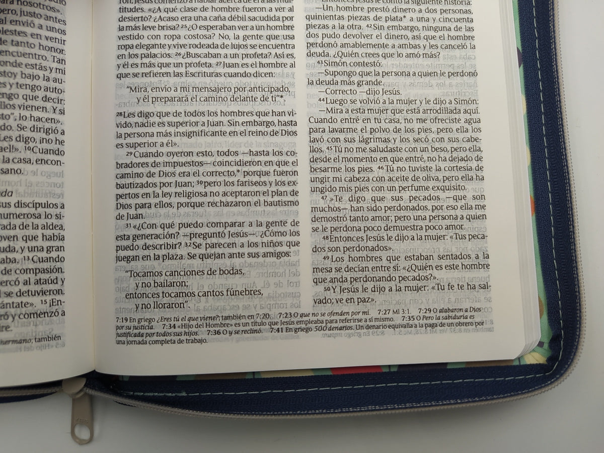 Biblia Nueva Traducción Viviente Cierre Imit Cuero Hojas