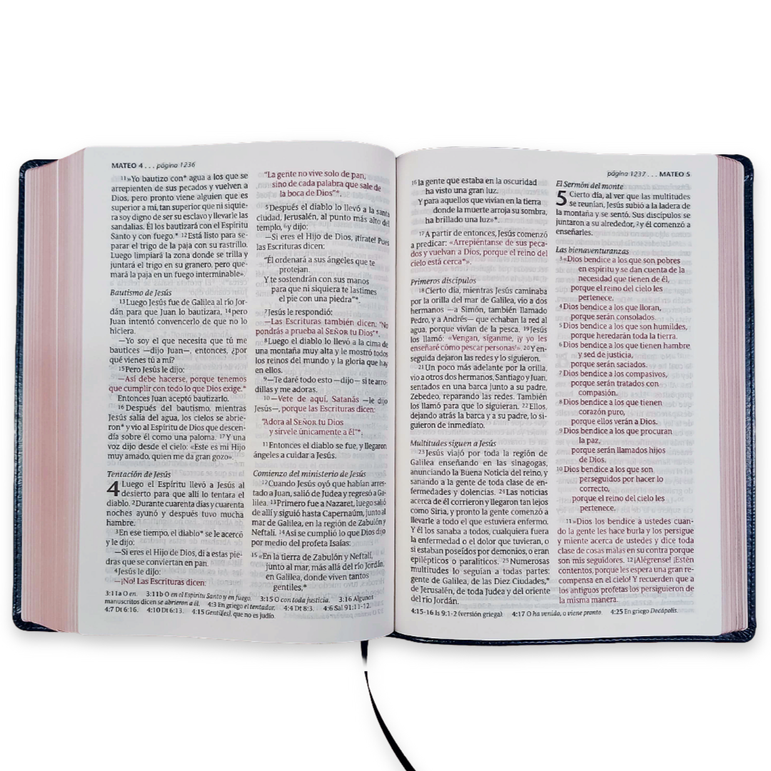 Biblia Nueva Traducción Viviente Letra Mediana PJR Edición Clásica Azul