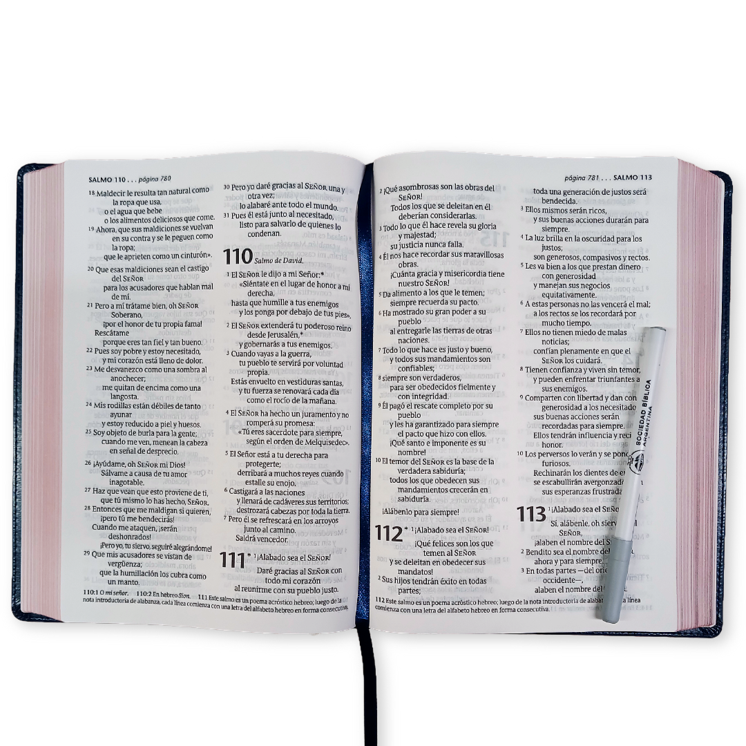Biblia Nueva Traducción Viviente Letra Mediana PJR Edición Clásica Azul