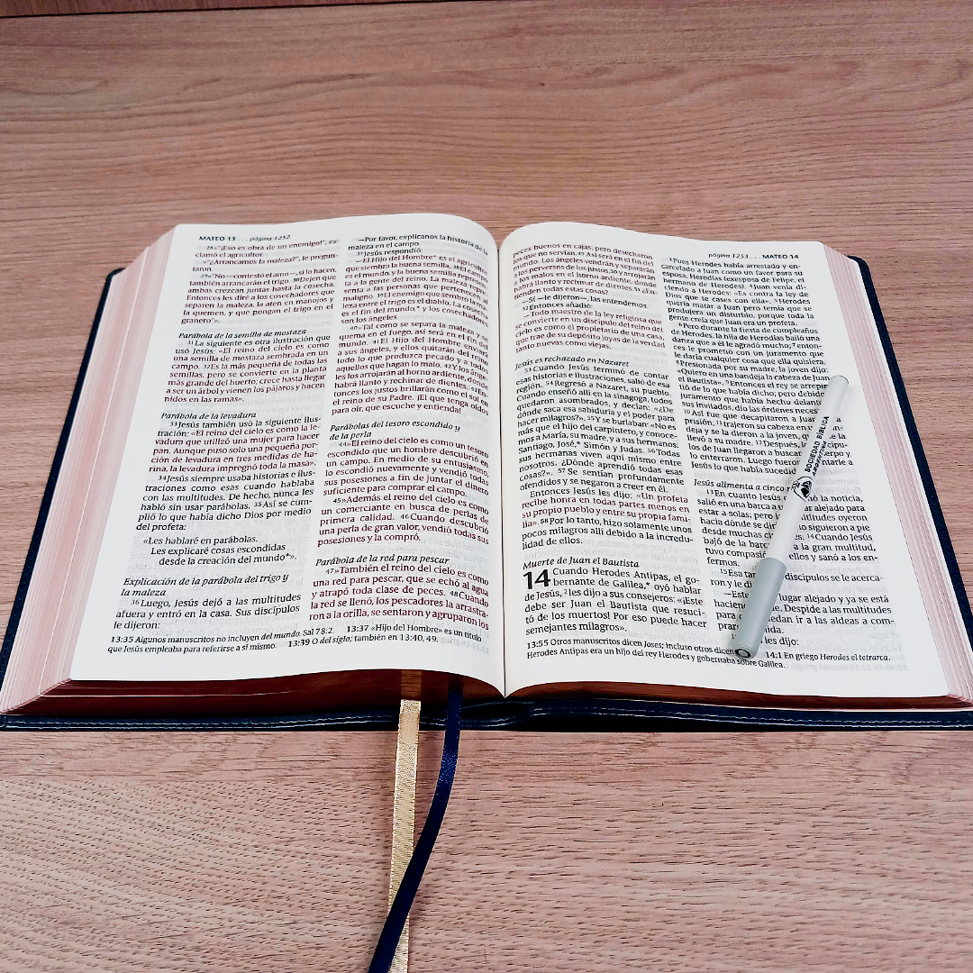 Biblia Nueva Traducción Viviente Letra Mediana PJR Edición Clásica Azul