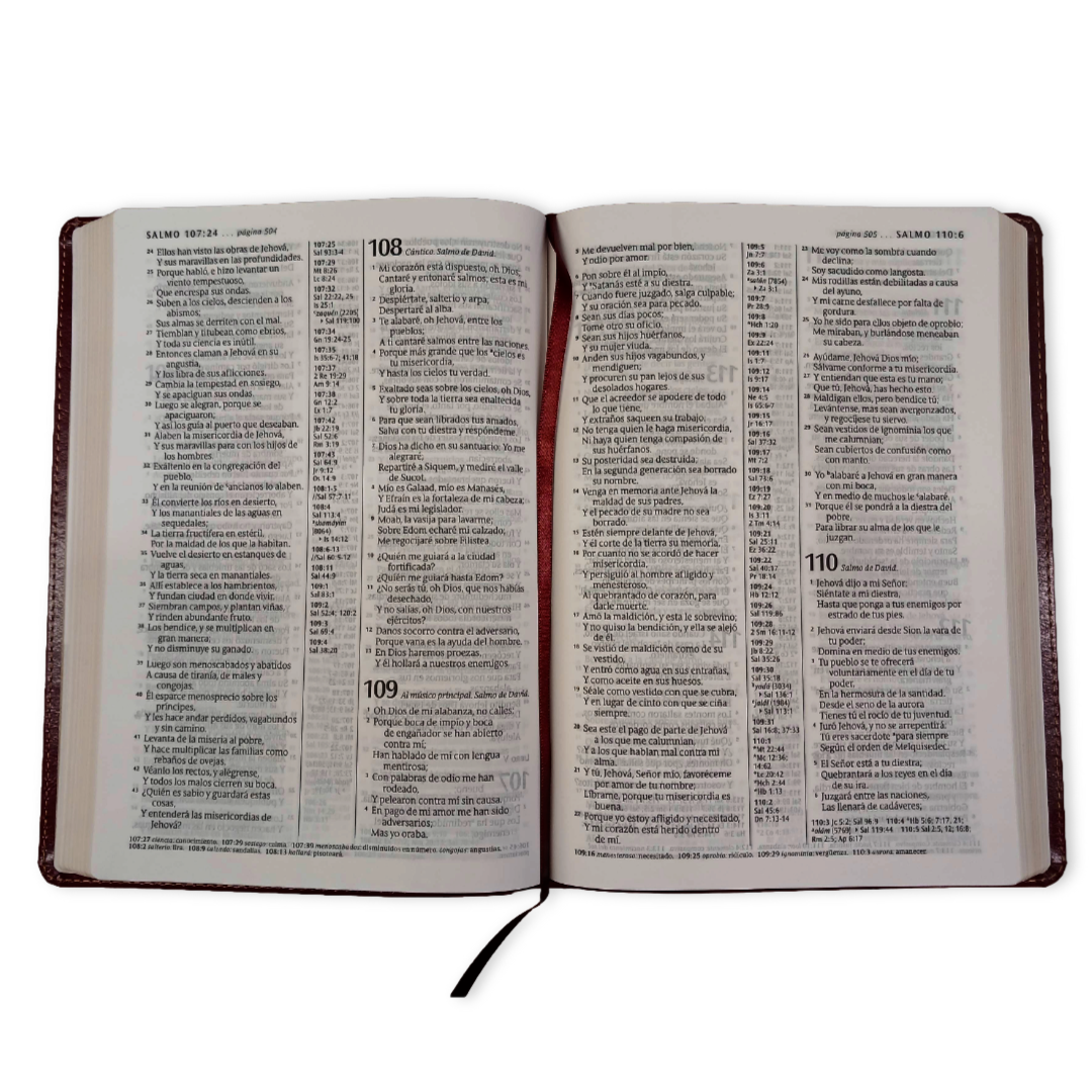 Biblia Reina Valera 1960 Letra Grande PJR Tapa PU Marrón Rojizo