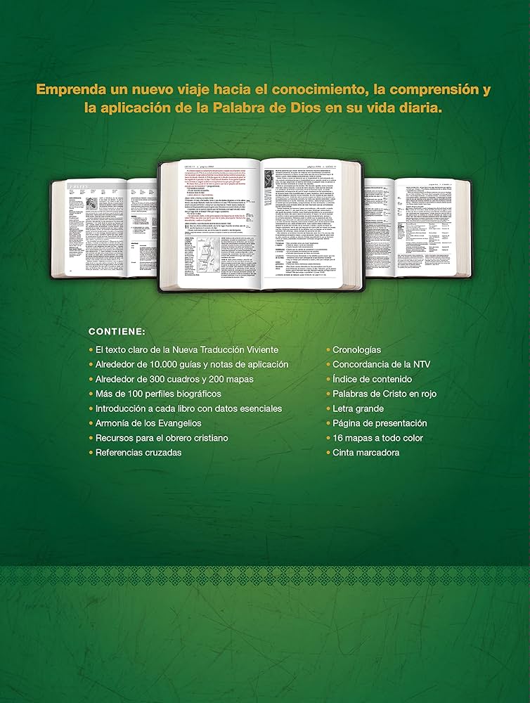 Biblia De Estudio Del Diario Vivir NTV Letra Mayor Negro