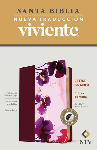 Biblia Nueva Traducción Viviente Letra Mediana Flores