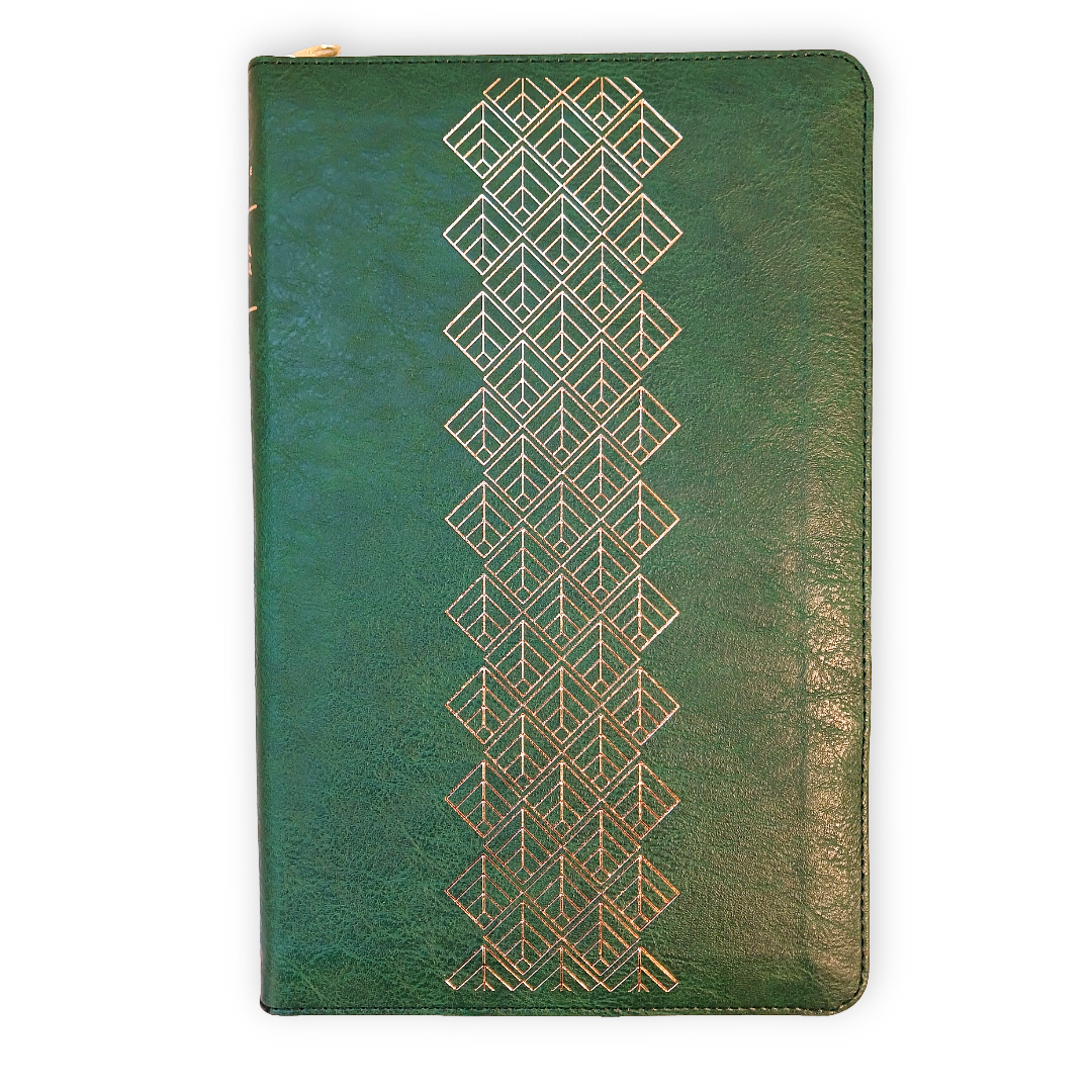 Biblia Traducción Viviente Ultrafina Símil piel Verde esmeralda Cierre