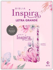 Biblia Nueva Traducción Viviente (NTV) Inspira, Letra 10 Pt, 20×25, Tapa PU, Flores Rosa