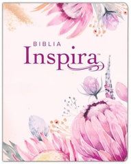 Biblia Nueva Traducción Viviente (NTV) Inspira, Letra 10 Pt, 20×25, Tapa PU, Flores Rosa