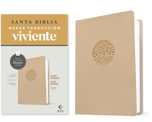 Biblia Nueva Traducción Viviente (NTV), Letra Grande 10 Pt, 16×23,5, Con Filament, Tapa PU, Café Claro