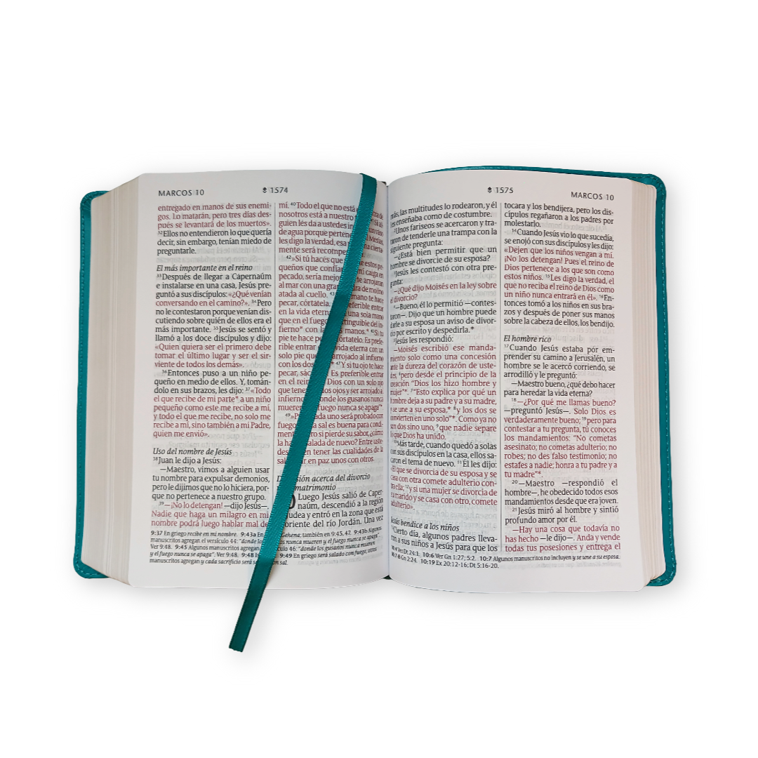 Biblia Nueva Traduccion Viviente Letra Grande Simil piel Turqueza Floral
