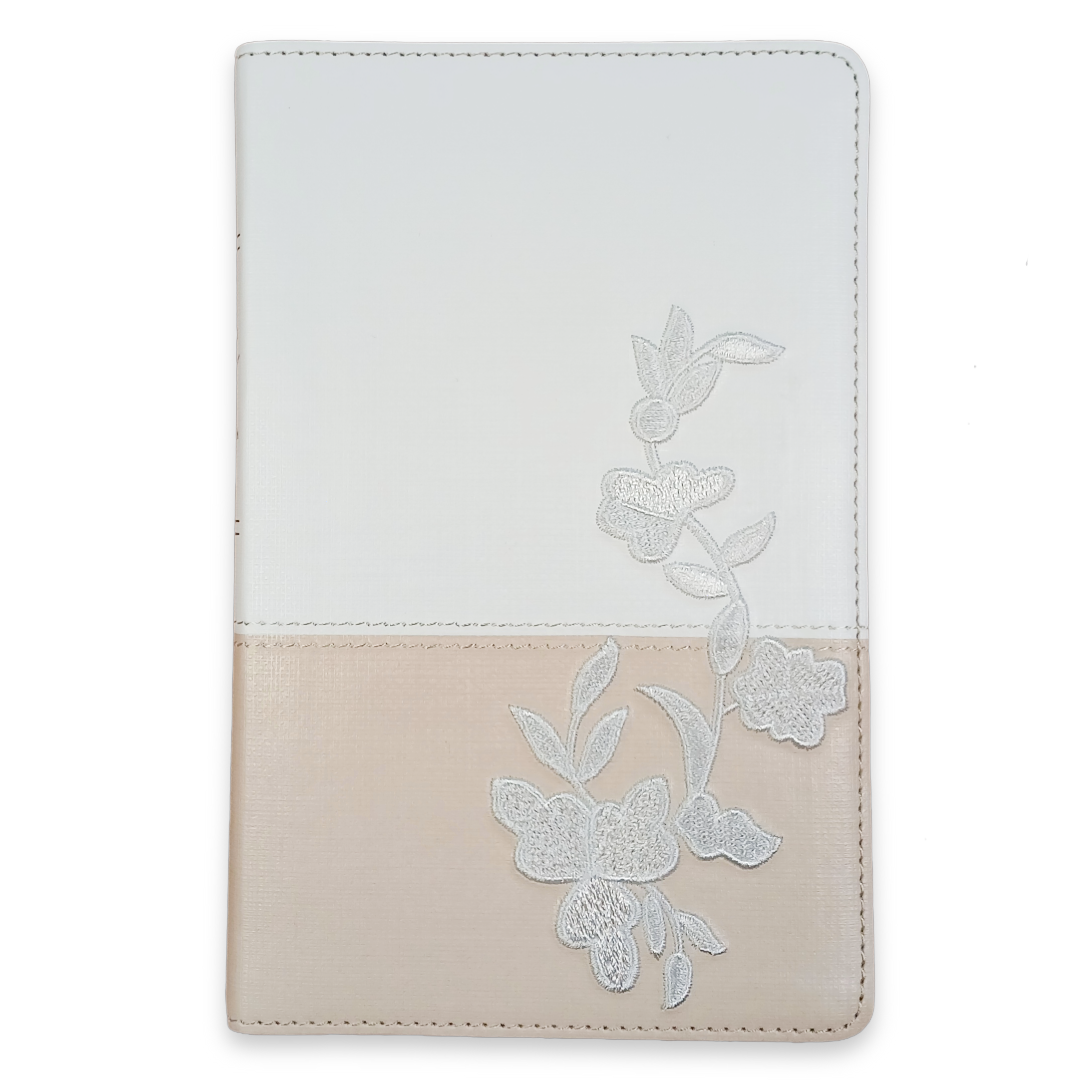 Biblia Reina Valera 1960 Recuerdo De Boda Blanco Floral Simil Piel
