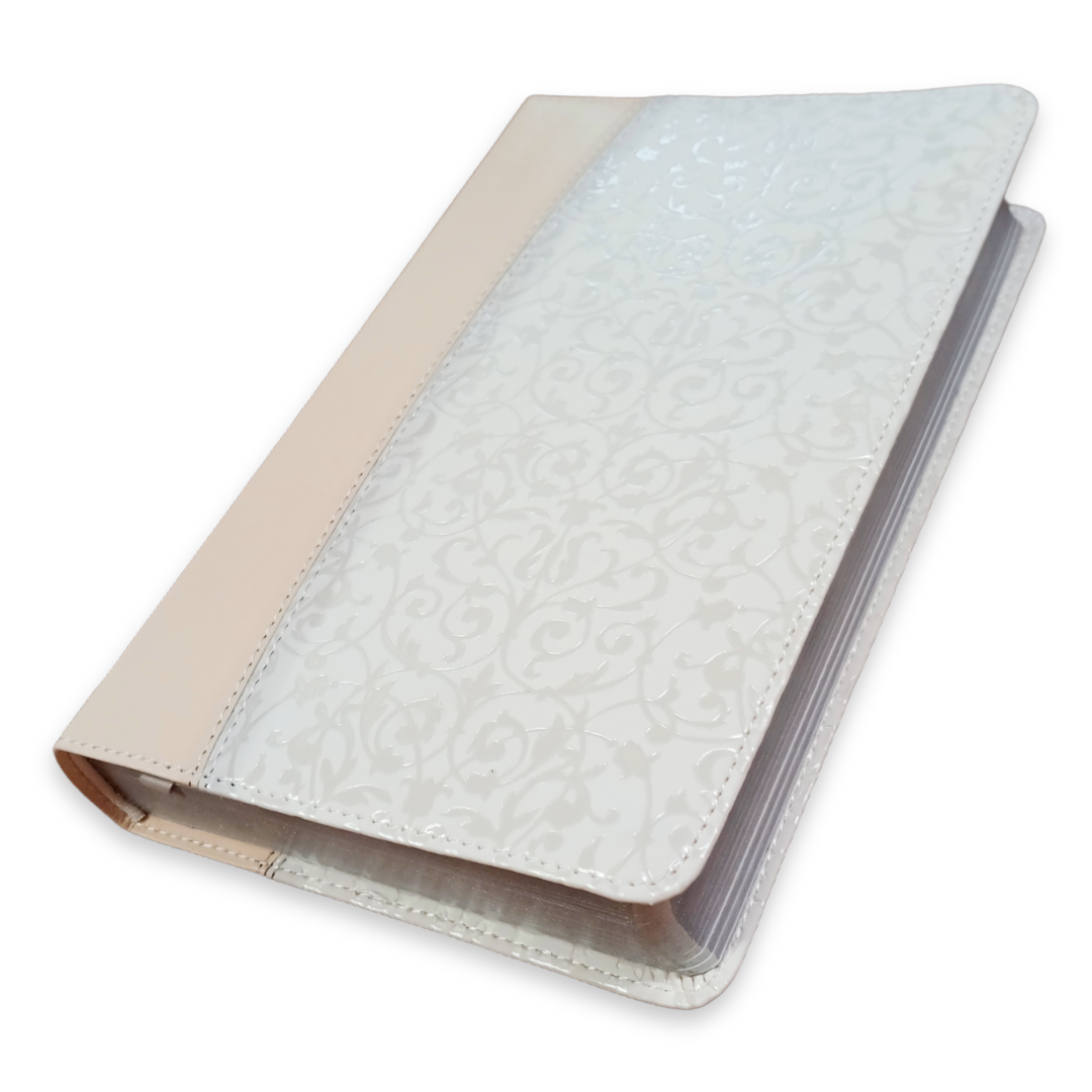 Biblia Reina Valera 1960 Recuerdo De Boda Filigrana Blanca/Rosa Palo Simil Piel