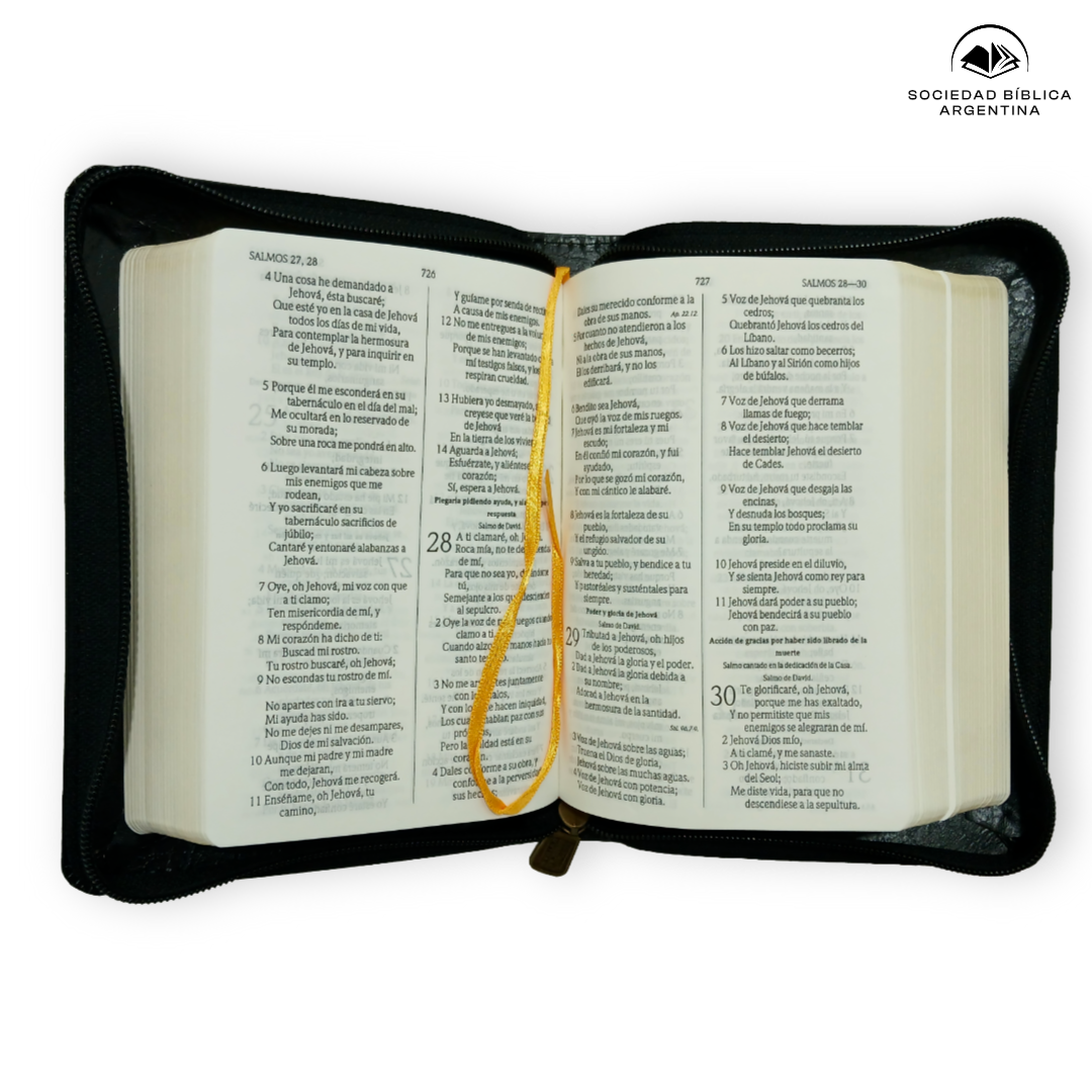 Biblia Reina Valera 1960 Tapa Flexible Negra con Cierre