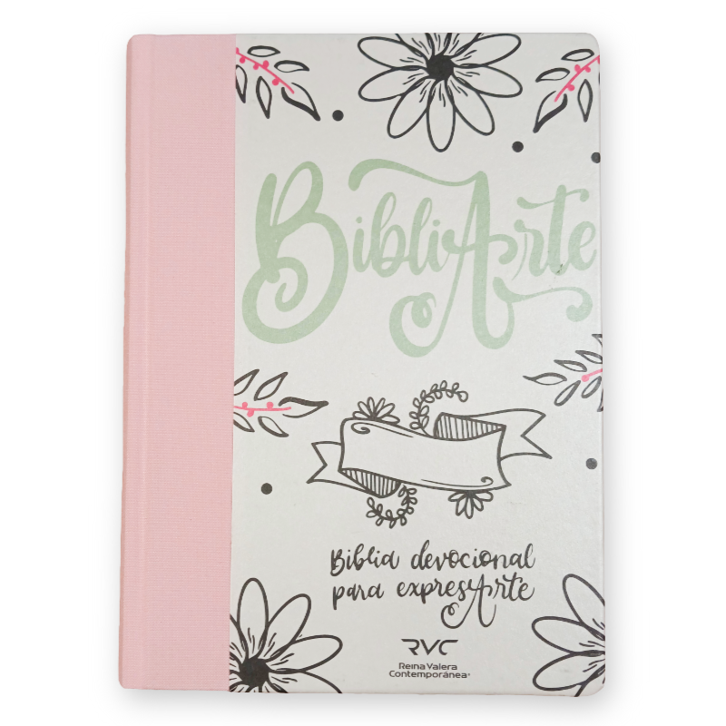 Biblia Creativa e Ilustrada RVC - Tapa Dura Rosa con Devocionales y Stickers