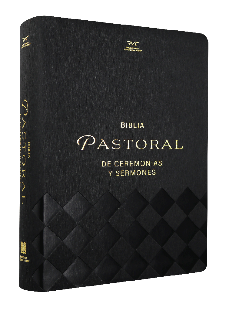 Biblia Pastoral Reina Valera Contemporánea – Tapa Imitación Piel Negro, Concordancia, 16 x 24 cm, Letra 12 Puntos