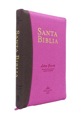 Biblia Reina Valera 1960 Letra Grande Conc. Cierre Palabra de Jesús en Cursiva Tapa Fina PU Fucsia Marron