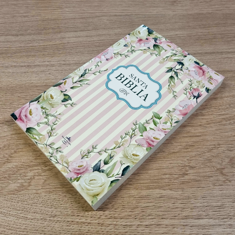 Biblia Reina Valera 1960 Flores Rosas, Letra 9 Pts - Caja cerrada de 40 unidades
