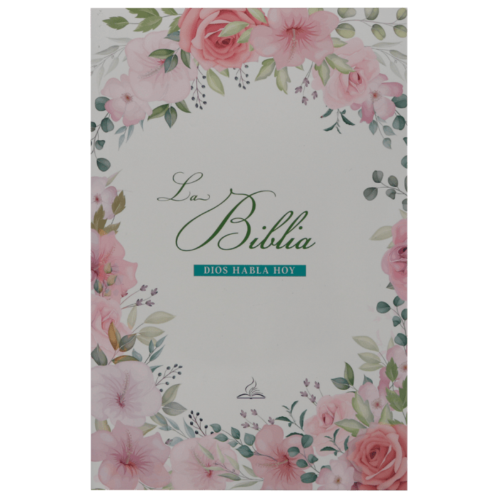 Biblia 1M Económica Dios Habla Hoy – Tapa Cartulina Rosa Flores, 14 x 21 cm, Letra 9 Puntos