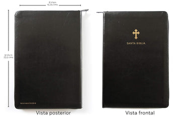 Biblia Reina Valera 1960 · Letra grande · Tapa piel color negro · Con cierre