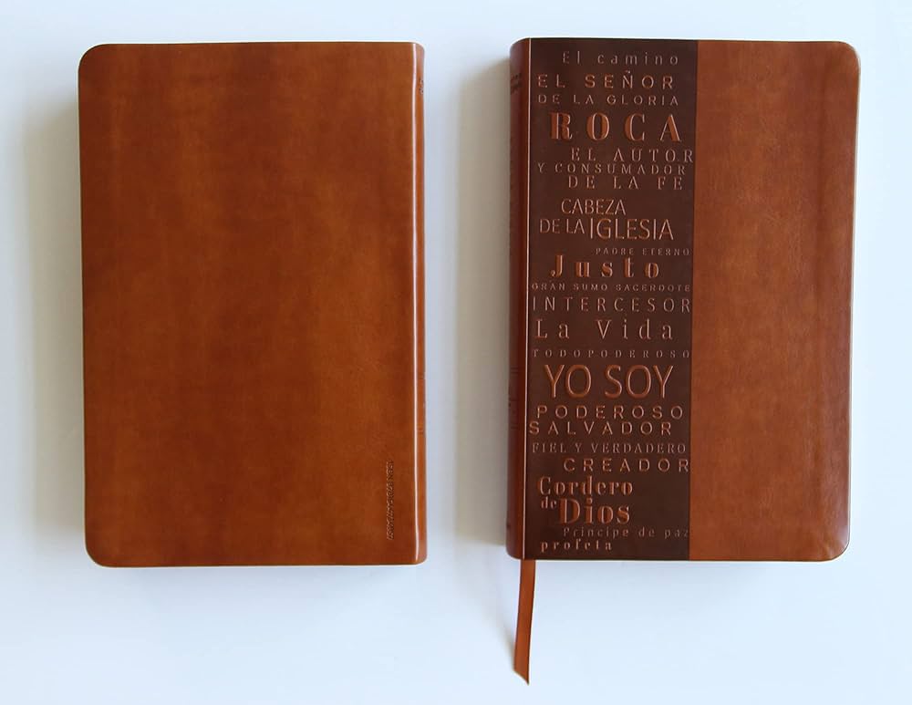 Biblia RVR 1960 Letra 10 Pts 14 X 21 Nombres De Dios Canela