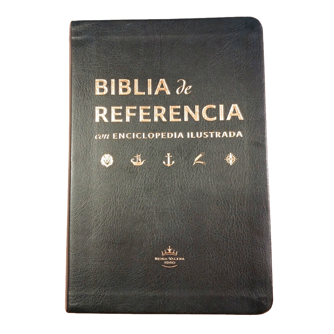 Biblia De Referencia Ilustrada - Reina Valera 1960 - Símil Piel - Color Negro