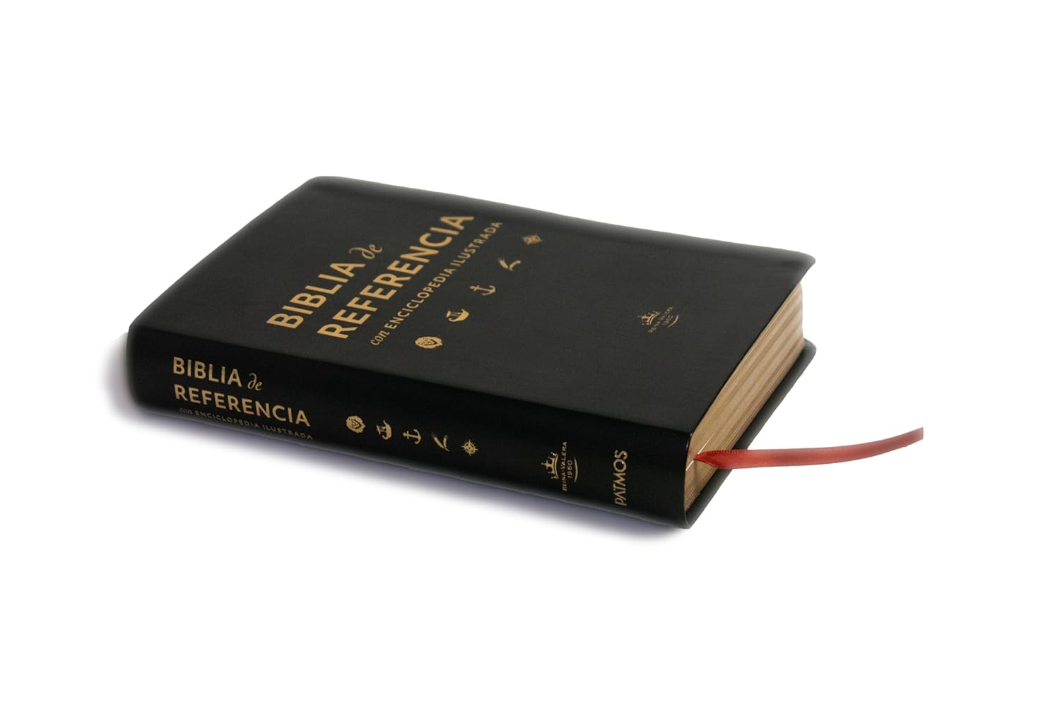 Biblia De Referencia Ilustrada - Reina Valera 1960 - Símil Piel - Color Negro