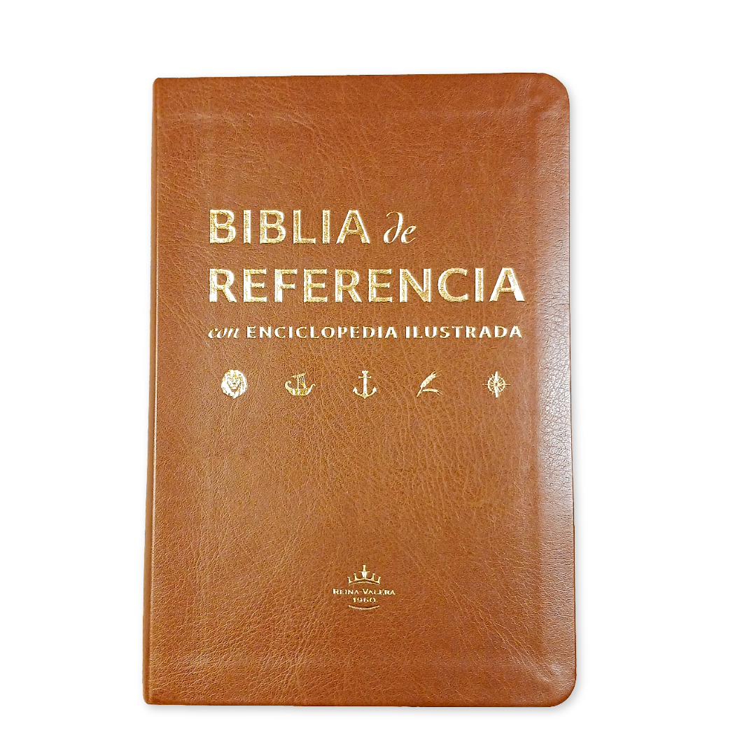 Biblia De Referencia Ilustrada - Reina Valera 1960 - Símil Piel - Color Marrón