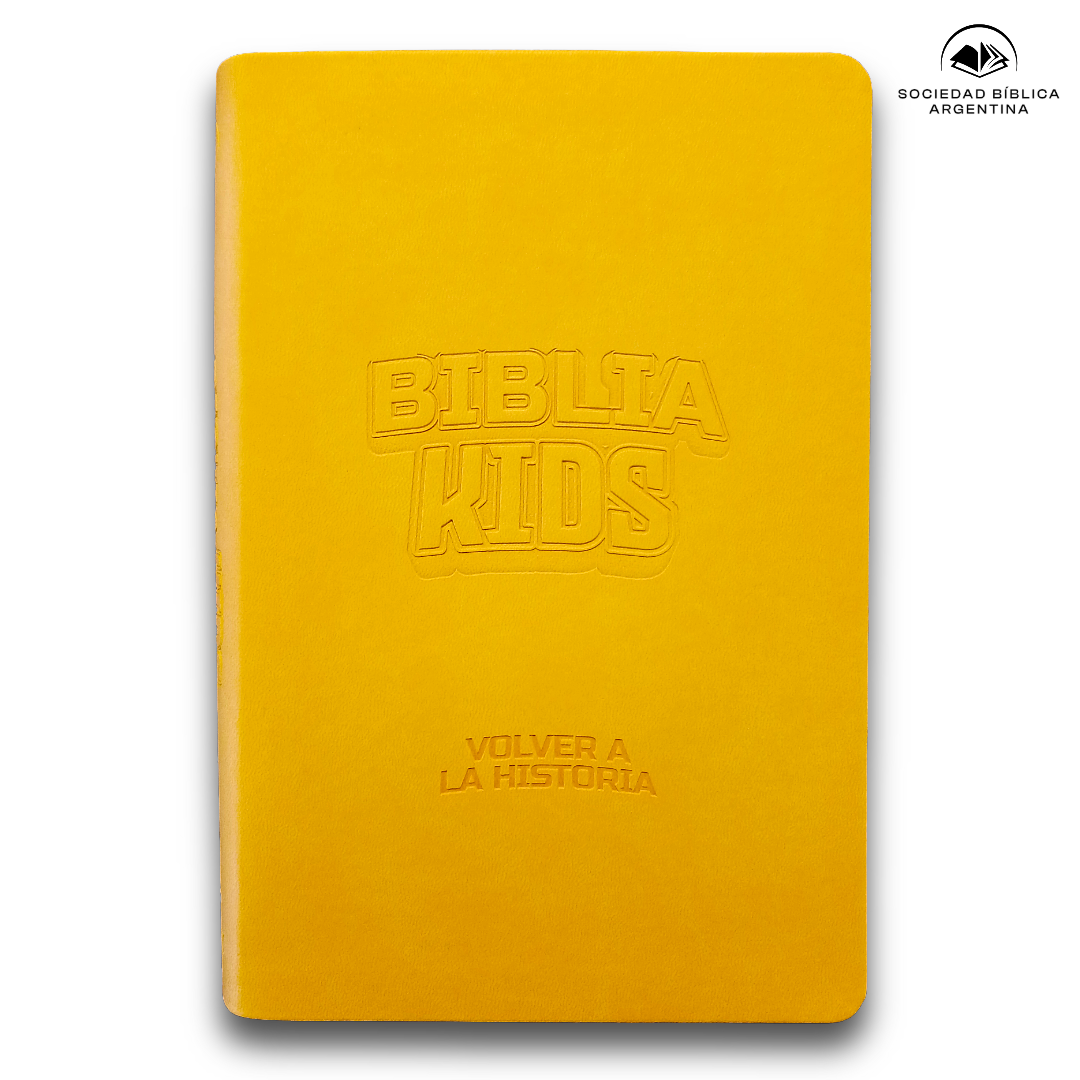 Biblia Kids: Volver a la Historia Nueva Traducción Viviente Imitación piel Amarillo