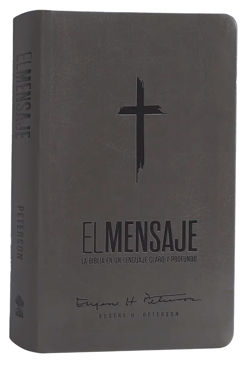 Biblia El Mensaje, Letra 9,5 Pt, 14,5×22, Tapa PU, Gris