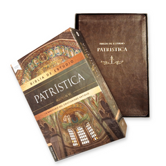 Biblia Reina Valera 1960 De Estudio Patrística Leathersoft, Marrón, Interior A Dos Colores, Palabras De Jesús En Rojo