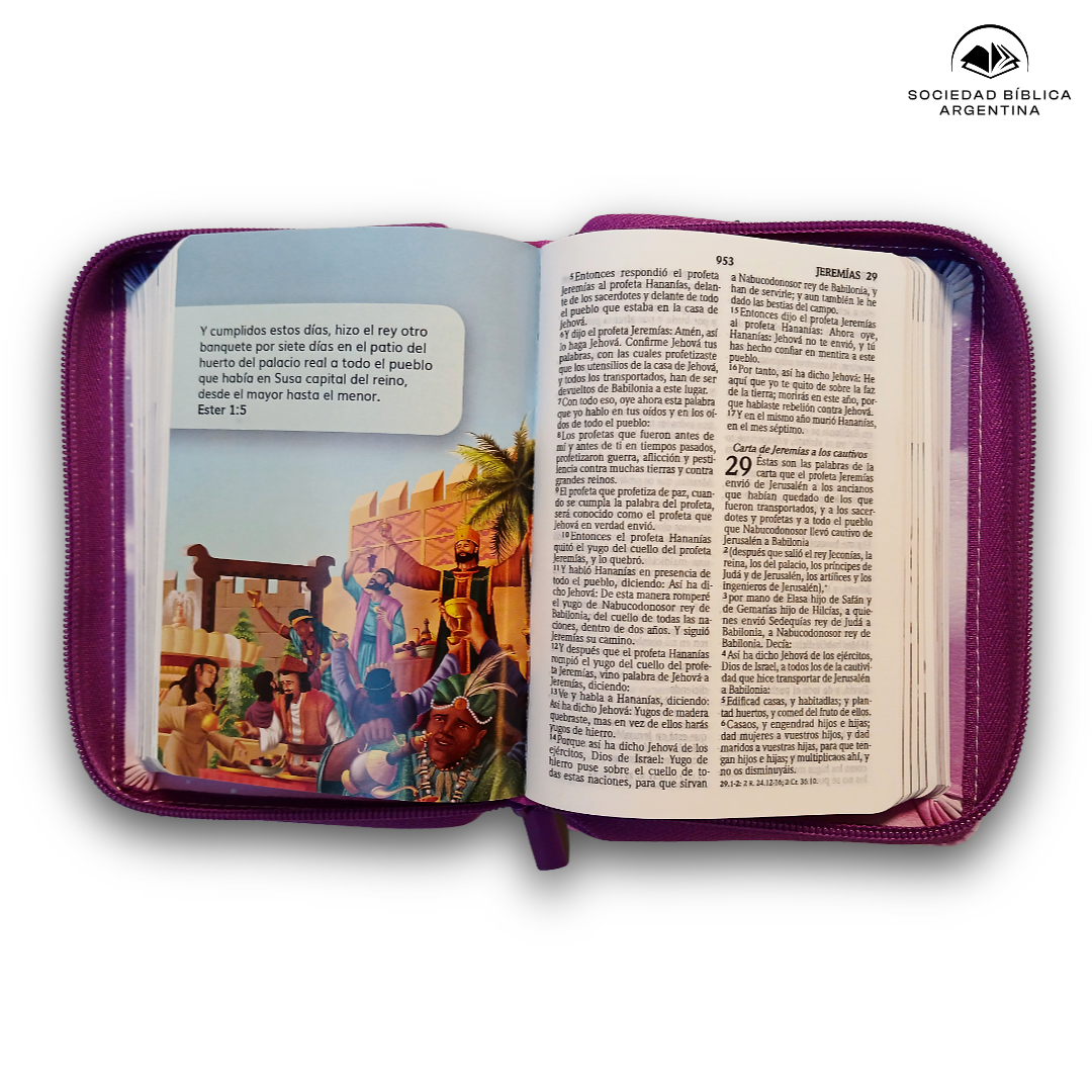 Biblia RVR 1960 Niñas Princesa Vinil con cierre
