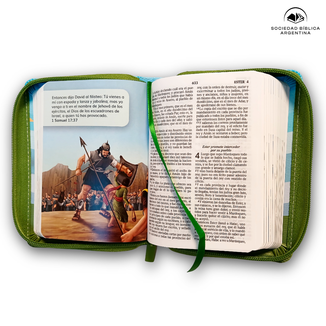 BIBLIA RVR60 Niños Animales Vinil con Cierre